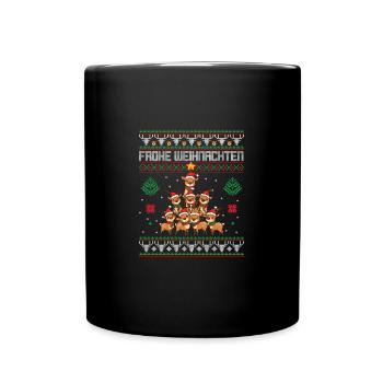 Renntier Weihnachtsbaum Weihnachten - Tasse einfarbig - Schwarz - Vorne