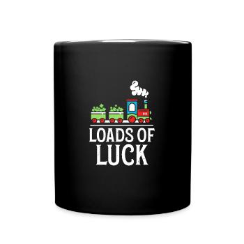 Loads Of Luck Zug St. Patricks Kleeblatt - Tasse einfarbig - Schwarz - Vorne