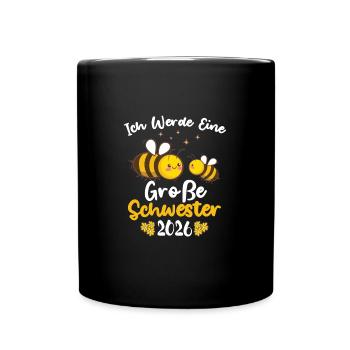 Ich Werde Eine Große Schwester 2026 Bienen - Tasse einfarbig - Schwarz - Vorne