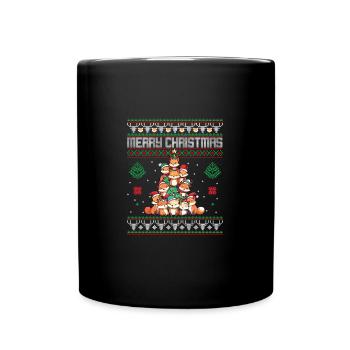 Fuchs Weihnachten Wald - Tasse einfarbig - Schwarz - Vorne