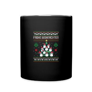 Pinguin Weihnachtsbaum Weihnachten Pinguin - Tasse einfarbig - Schwarz - Vorne