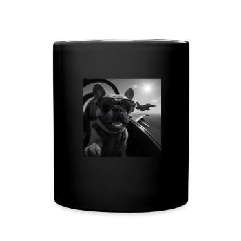 French Bulldog - Tasse einfarbig - Schwarz - Vorne