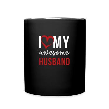Proud Wife Mother Awesome Husband Gift Idea - Full Colour Mug - black - Front