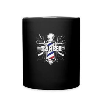 Barber Shop Pole Hairdresser & Barber Hipster - Full Colour Mug - black - Front