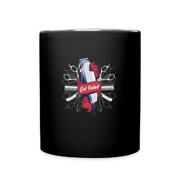 Barber Shop Hairdresser Machine and Barber Hipster - Full Colour Mug - black - Front