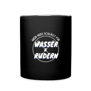 Rudern Ruder Ruderer Ruderboot Ruderverein rudern - Tasse einfarbig - Schwarz - Vorne