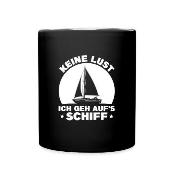 Segelschein bestanden Segelschiff Segler Geschenk - Tasse einfarbig - Schwarz - Vorne