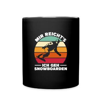 Snowboarden Wintersport Snowboarder Geschenk - Tasse einfarbig - Schwarz - Vorne