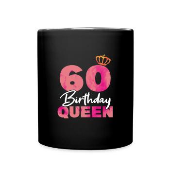 Frau 60. Geburtstag Geschenk - Tasse einfarbig - Schwarz - Vorne