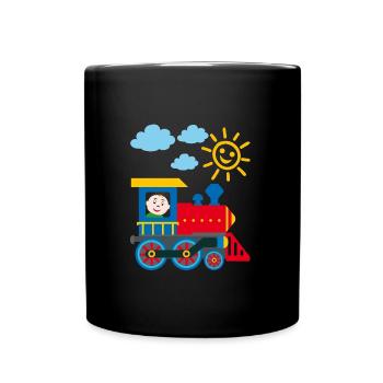 Bébé commande une petite locomotive au soleil - Mug uni - noir - Devant