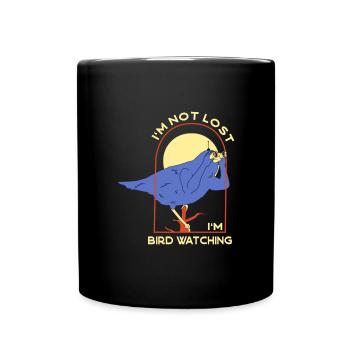 Bird Nerd Lustiges Vogel Design - Tasse einfarbig - Schwarz - Vorne