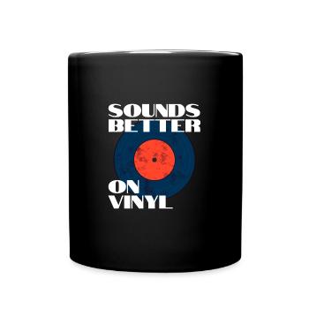 Sounds Better on Vinyl Vintage Audiophile Music - Tasse einfarbig - Schwarz - Vorne