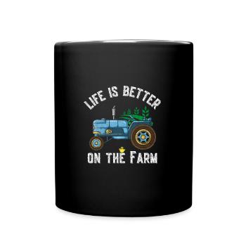 La vie agricole est meilleure cadeau de tracteur de poulet drôle - Mug uni - noir - Devant