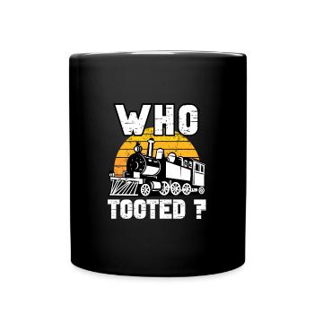 Qui a sonné des trains à vapeur rétro rétro - Mug uni - noir - Devant