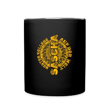 Arbeit Sascha - Tasse einfarbig - Schwarz - Vorne