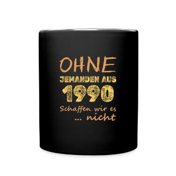 Jahr 1990 - Tasse einfarbig - Schwarz - Vorne