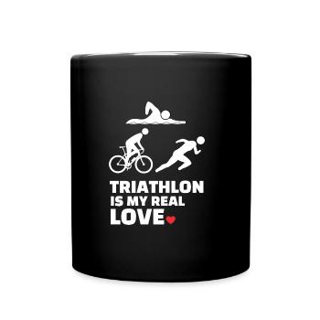Ich Liebe Triathlon - Tasse einfarbig - Schwarz - Vorne