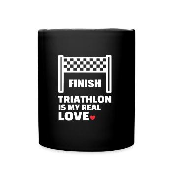 Ich Liebe Triathlon - Tasse einfarbig - Schwarz - Vorne