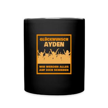 Geschenk für Ayden - Tasse einfarbig - Schwarz - Vorne