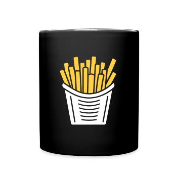 Pommes frites - Tasse einfarbig - Schwarz - Vorne