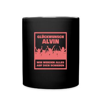 Vorname Alvin - Tasse einfarbig - Schwarz - Vorne
