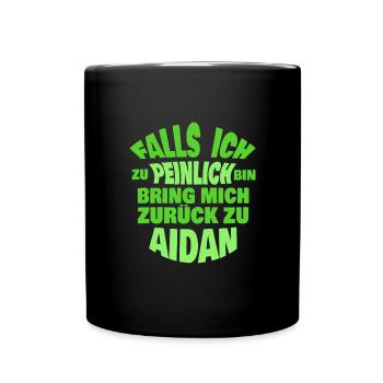 Jungesellenabschied Aidan - Tasse einfarbig - Schwarz - Vorne