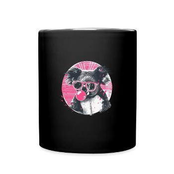 Koala mit Sonnenbrille Bubblegum für einen - Tasse einfarbig - Schwarz - Vorne