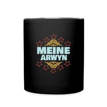 Geschenk für Arwyn - Tasse einfarbig - Schwarz - Vorne