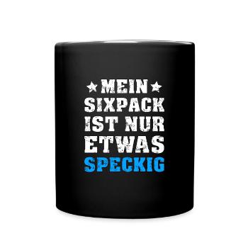 Sixpack Speckig - Tasse einfarbig - Schwarz - Vorne