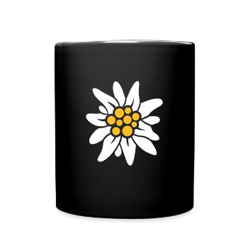 EDELWEISS ALPENBLUME, BERGSTEIGEN WANDERN - Tasse einfarbig - Schwarz - Vorne