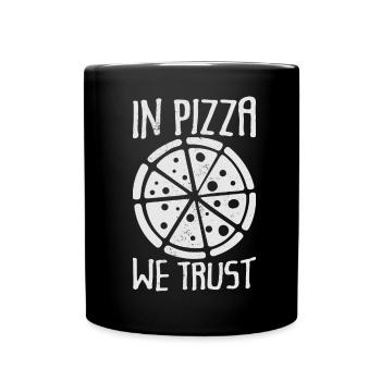 In Pizza we trust - funny - Full Colour Mug - black - Front