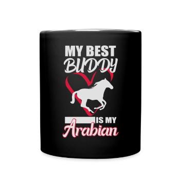 Araber Pferde Spruch - Tasse einfarbig - Schwarz - Vorne