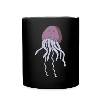 Qualle - Tasse einfarbig - Schwarz - Vorne