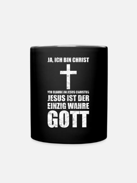 Ich bin Christ /Jesus / Christliches Geschenk - Tasse einfarbig - Schwarz