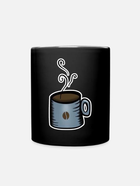 Kaffeetasse Zeichnung - Tasse einfarbig - Schwarz