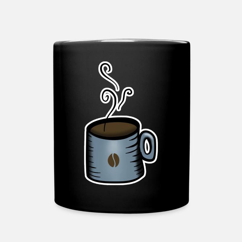 Kaffeetasse Zeichnung - Tasse einfarbig - Schwarz