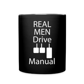 REAL MEN DRIVE Autoliebhaber schaltung wagen Auto - Tasse einfarbig - Schwarz - Vorne