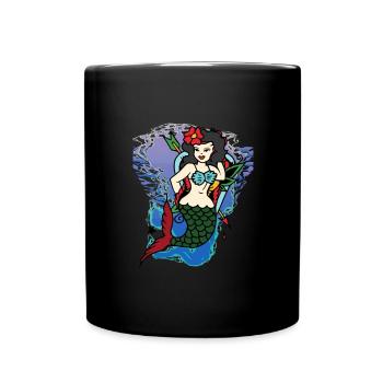 Sirène Don En eau profonde - Mug uni - noir - Devant