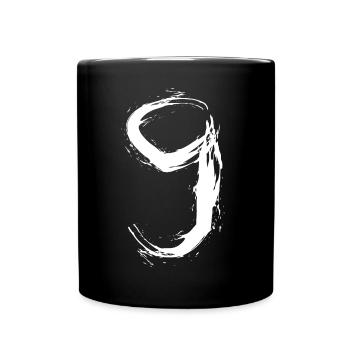 Number 9 number nine graphique vectoriel blanc - Mug uni - noir - Devant
