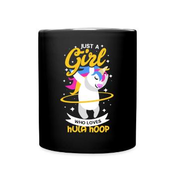 Hula Hoop Einhorn - Tasse einfarbig - Schwarz - Vorne