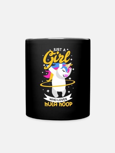 Hula Hoop Einhorn - Tasse einfarbig - Schwarz