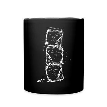 Ice cubes and water drops - Full Colour Mug - black - Front