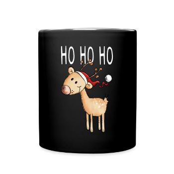Ho Ho Ho Petit Renne - Noël - Cadeau - Mug uni - noir - Devant
