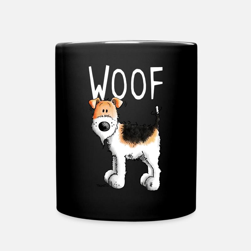 Woof Foxterrier - Foxterrier Drahthaar - Hund - Tasse einfarbig - Schwarz