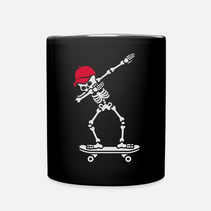 Dab dabbing skeleton skateboard skater - Full Colour Mug - black