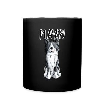 Border Collie Play - Tasse einfarbig - Schwarz - Vorne