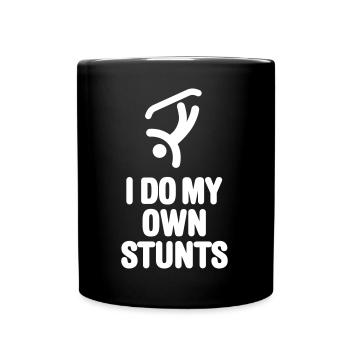 Ich mache meine eigenen Stunts - lustiges Snowboarding - Tasse einfarbig - Schwarz - Vorne