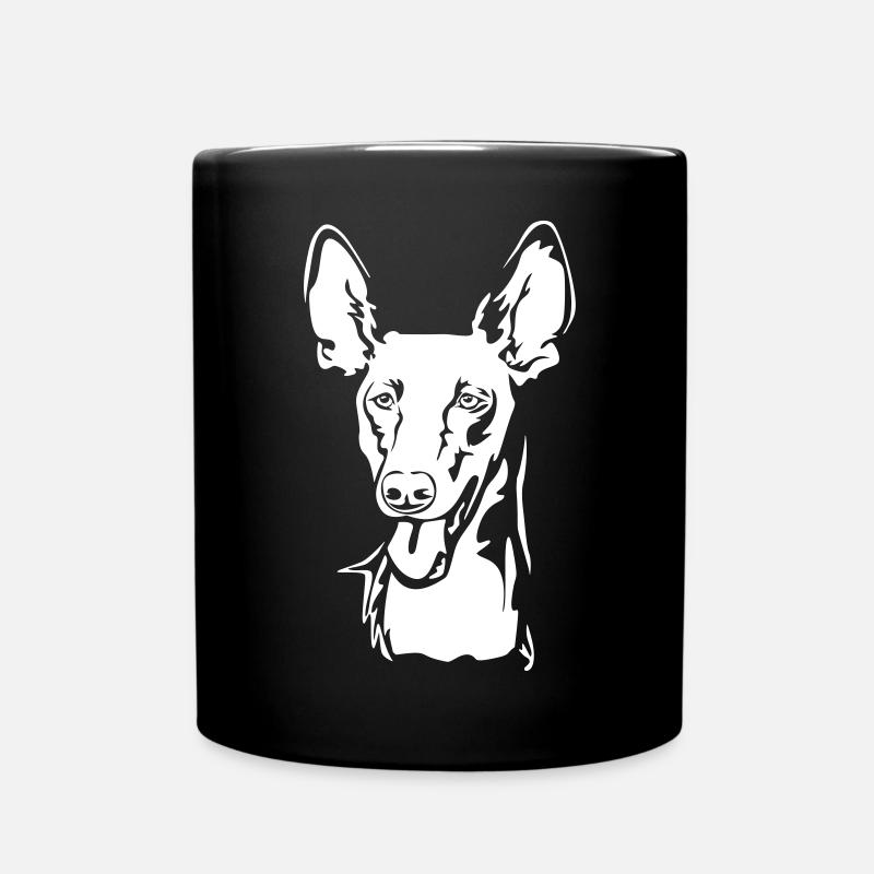 Pharaoh dog (Kelb-tal Fenek) head "Black Edition" - Full Colour Mug - black