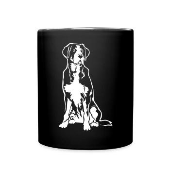 Large Swiss Mountain Dog "Black Edition" - Full Colour Mug - black - Front
