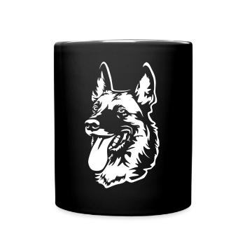 Tête de Malinois « Black Edition » - Mug uni - noir - Devant
